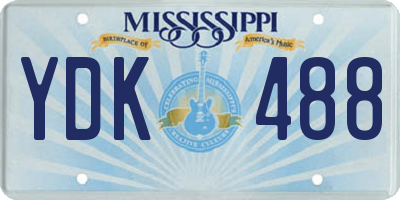 MS license plate YDK488
