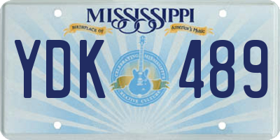 MS license plate YDK489