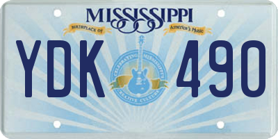 MS license plate YDK490