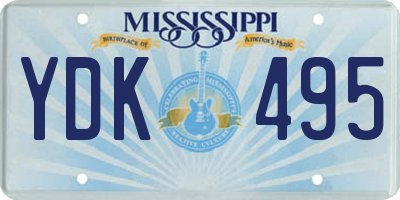 MS license plate YDK495