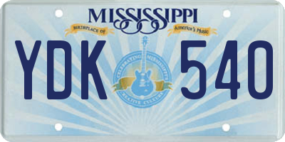 MS license plate YDK540