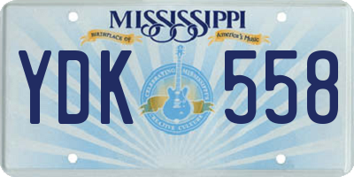 MS license plate YDK558
