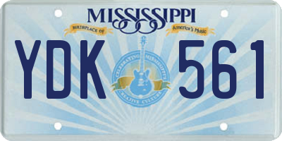 MS license plate YDK561