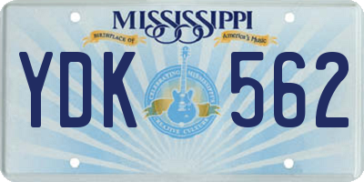 MS license plate YDK562