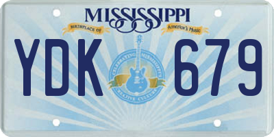 MS license plate YDK679