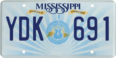 MS license plate YDK691