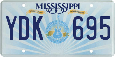 MS license plate YDK695