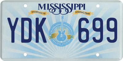 MS license plate YDK699