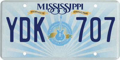 MS license plate YDK707