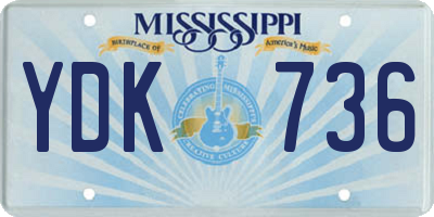 MS license plate YDK736