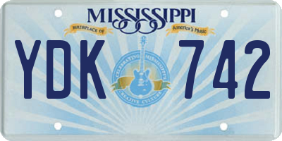 MS license plate YDK742