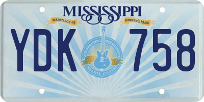 MS license plate YDK758