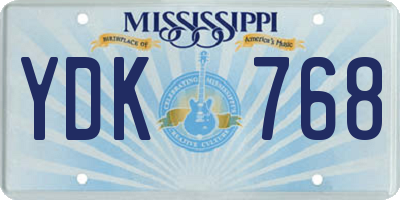 MS license plate YDK768