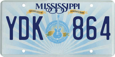 MS license plate YDK864