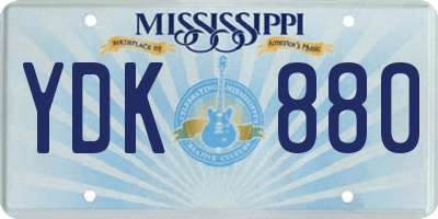 MS license plate YDK880