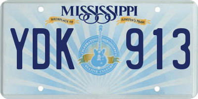 MS license plate YDK913