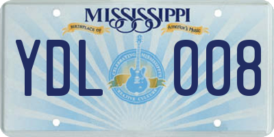MS license plate YDL008