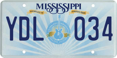 MS license plate YDL034