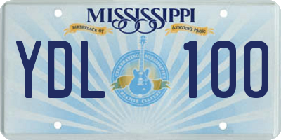 MS license plate YDL100