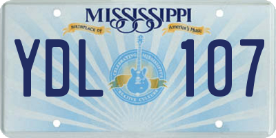 MS license plate YDL107