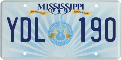 MS license plate YDL190