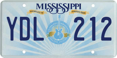 MS license plate YDL212