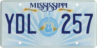 MS license plate YDL257
