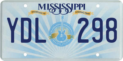 MS license plate YDL298
