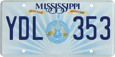 MS license plate YDL353