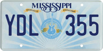 MS license plate YDL355