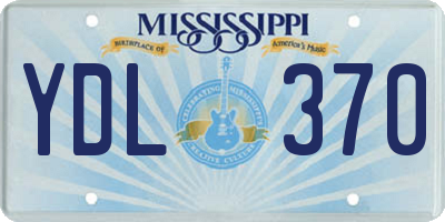 MS license plate YDL370