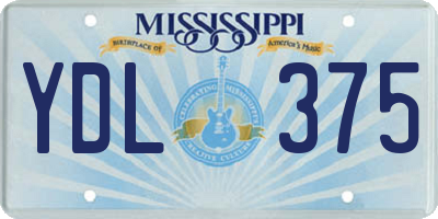 MS license plate YDL375