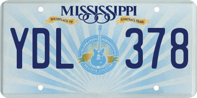 MS license plate YDL378