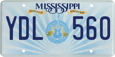 MS license plate YDL560