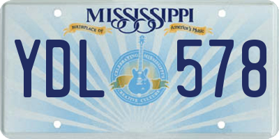 MS license plate YDL578