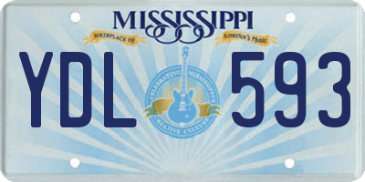 MS license plate YDL593