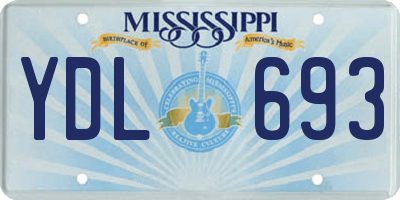 MS license plate YDL693