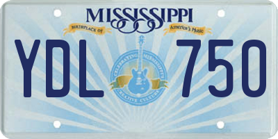 MS license plate YDL750