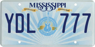 MS license plate YDL777
