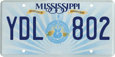 MS license plate YDL802