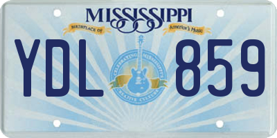 MS license plate YDL859
