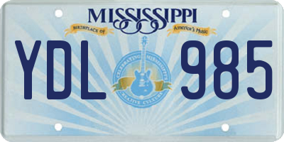 MS license plate YDL985