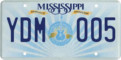 MS license plate YDM005