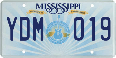 MS license plate YDM019