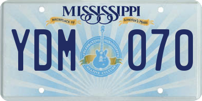 MS license plate YDM070