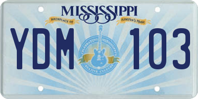 MS license plate YDM103