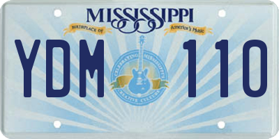 MS license plate YDM110