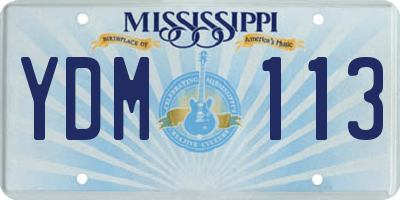 MS license plate YDM113