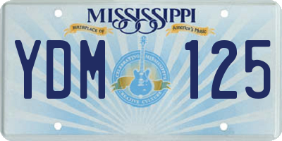 MS license plate YDM125