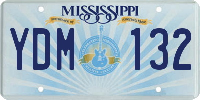 MS license plate YDM132